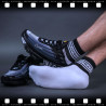 SneakFreaxx Chaussettes basses WHITE BLACK SHORT Blanc-Noir